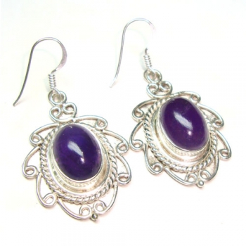 Vintage design pure silver gemstone earrings